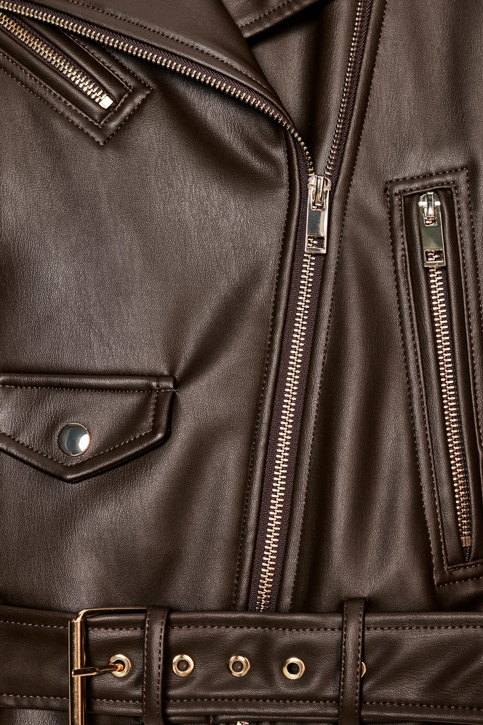 FAUX LEATHER BIKER JACKET